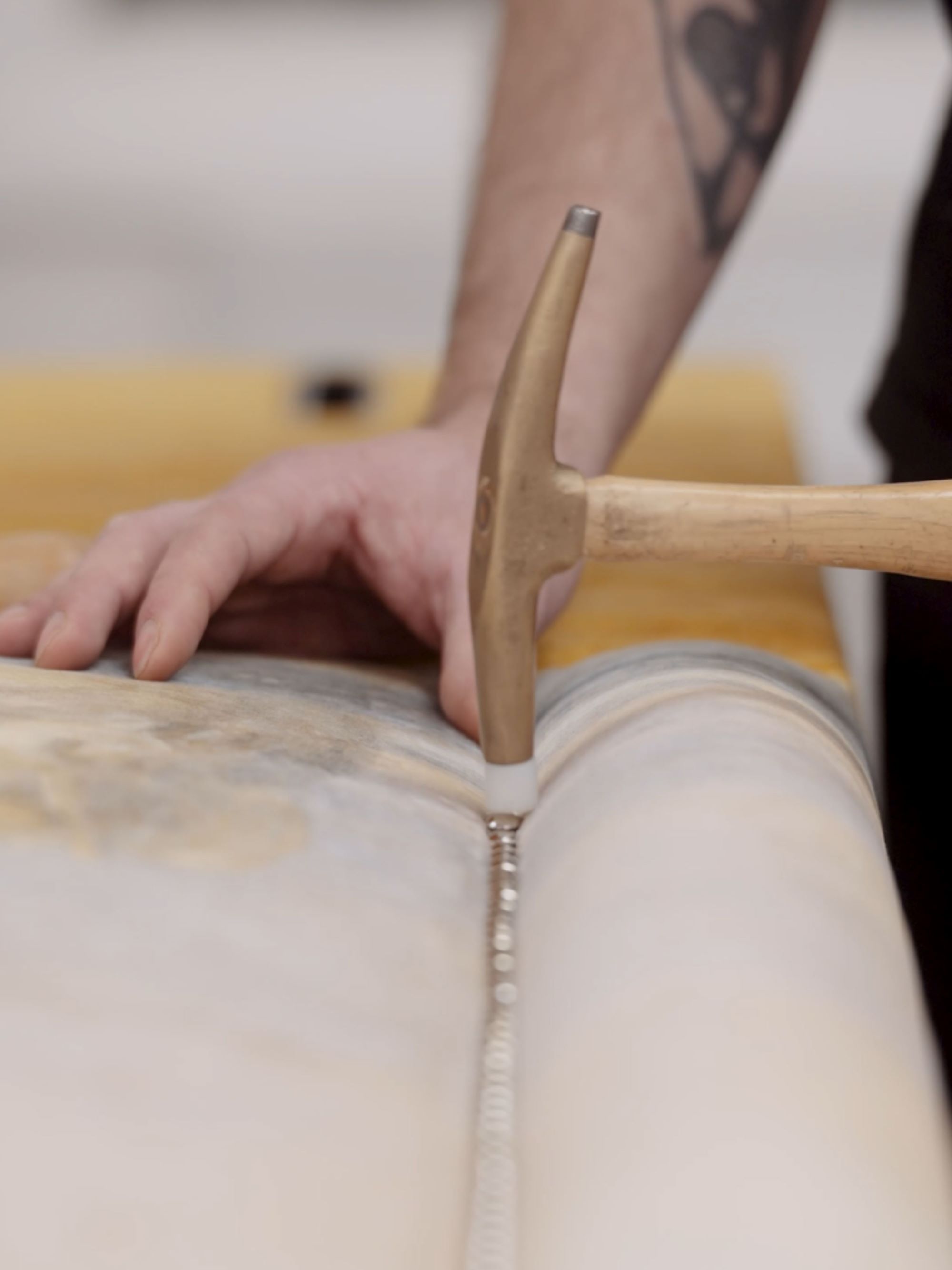 Savoir Beds custom finishes, such as metal nailing.